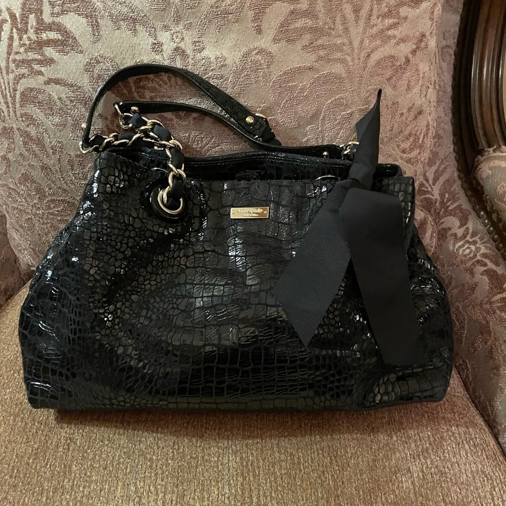 Kate Spade Mock Croc Bag in Black